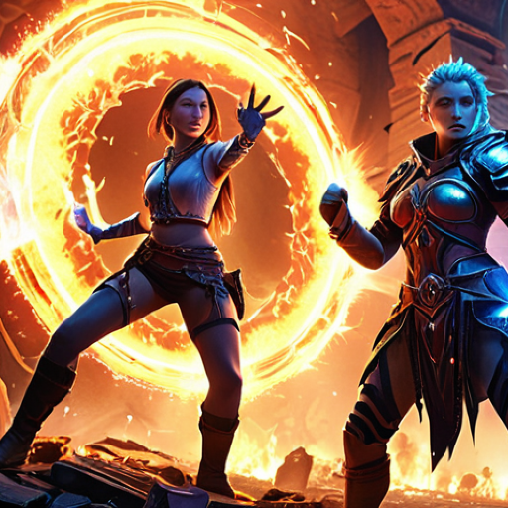 **Prompt:** A team of fantasy characters (Lilya, Charlie, and another character of your choice) in dynamic poses, surrounded by glowing critical hit numbers and visual effects indicating high damage output. Background should suggest a fast-paced battle scene with defeated enemies. Style: Vibrant, action-packed fantasy art.