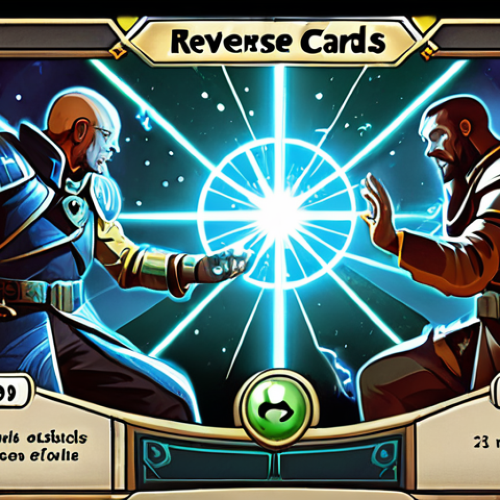 A visually striking, dynamic illustration of a battle in *Reverse: 1999*, focusing on the card merging mechanic. An Arcanist character is shown with a hand of glowing ability cards, one or two actively merging to form a more powerful card. The background depicts a complex, retro-futuristic battlefield with intricate magical effects emanating from the cards and the character, emphasizing strategic decision-making and the "dance of cards." The atmosphere is intense and tactical, with subtle UI elements integrated into the scene.