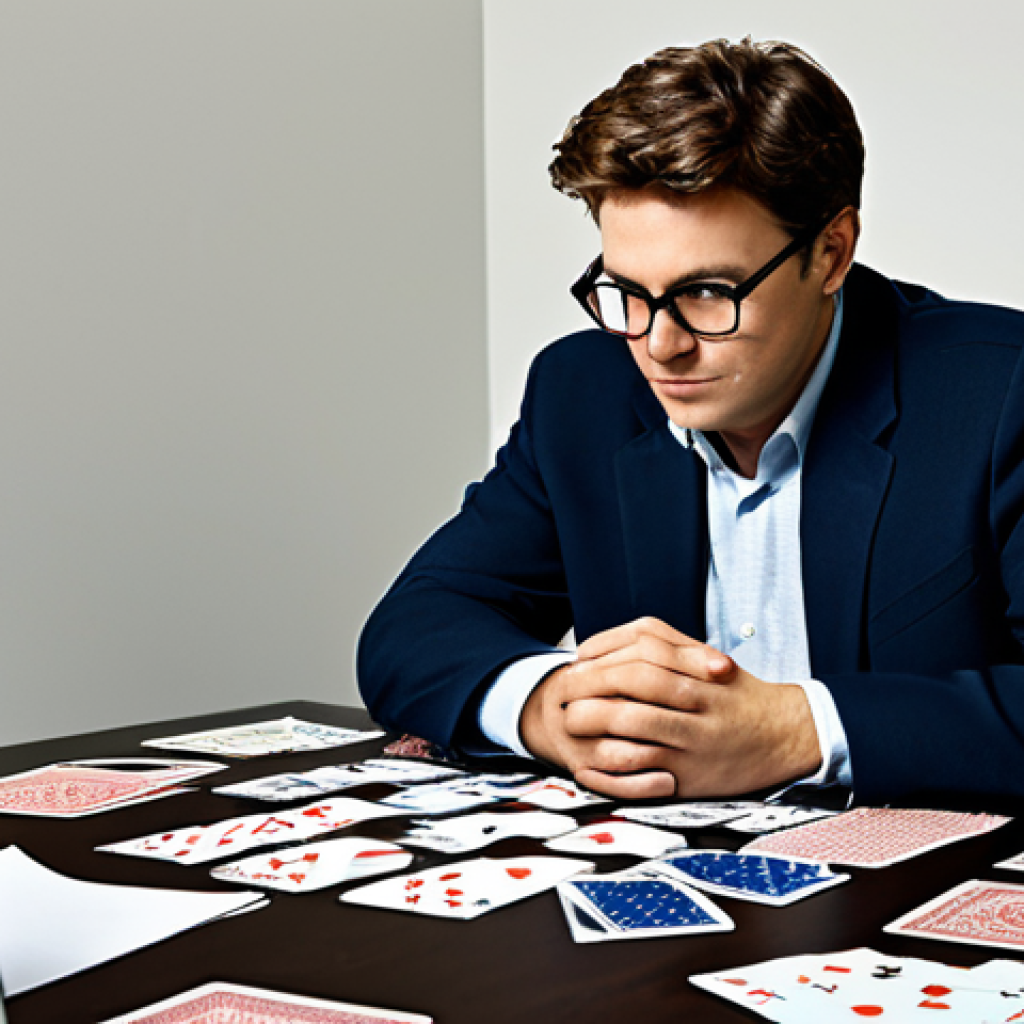 Strategic Deck Builder**

A person sitting at a table covered with playing cards featuring characters from "Reverse: 1999." They are wearing casual but professional attire, glasses, and appear to be deep in thought, surrounded by strategy guides and notes. Background shows a cozy, warmly lit study. The scene emphasizes careful planning and strategic deck construction. Safe for work, appropriate content, fully clothed, family-friendly, professional, perfect anatomy, correct proportions, well-formed hands, proper finger count, natural pose, high quality.

**