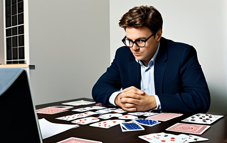 Strategic Deck Builder**

A person sitting at a table covered with playing cards featuring characters from "Reverse: 1999." They are wearing casual but professional attire, glasses, and appear to be deep in thought, surrounded by strategy guides and notes. Background shows a cozy, warmly lit study. The scene emphasizes careful planning and strategic deck construction. Safe for work, appropriate content, fully clothed, family-friendly, professional, perfect anatomy, correct proportions, well-formed hands, proper finger count, natural pose, high quality.

**