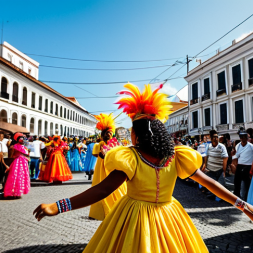 **

"A vibrant community event in Brazil, celebrating Carnaval. People in colorful, modest costumes are dancing in the street. Traditional Brazilian music is playing. The background shows historic buildings. Safe for work, appropriate content, fully clothed, family-friendly, professional photography, perfect anatomy, natural proportions."

**