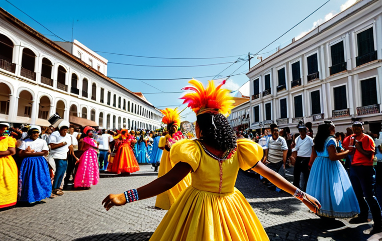 **

"A vibrant community event in Brazil, celebrating Carnaval. People in colorful, modest costumes are dancing in the street. Traditional Brazilian music is playing. The background shows historic buildings. Safe for work, appropriate content, fully clothed, family-friendly, professional photography, perfect anatomy, natural proportions."

**