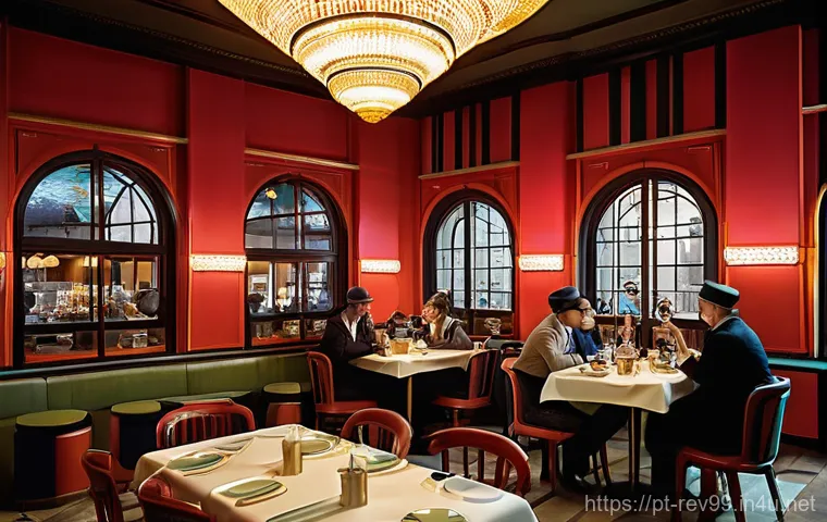 리버스 1999 글로벌 팬 사이트 추천 - **"Temporal Crossroads Cafe"**: A vibrant, retro-futuristic cafe scene where a diverse group of "Rev...