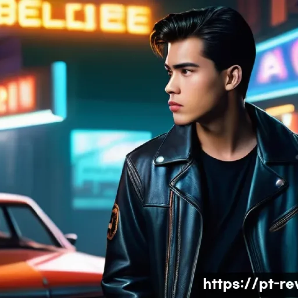 리버스 1999 개발자의 비하인드 이야기 - A mysterious 1999 urban street scene at night, blending retro pixel art style with modern lighting e...