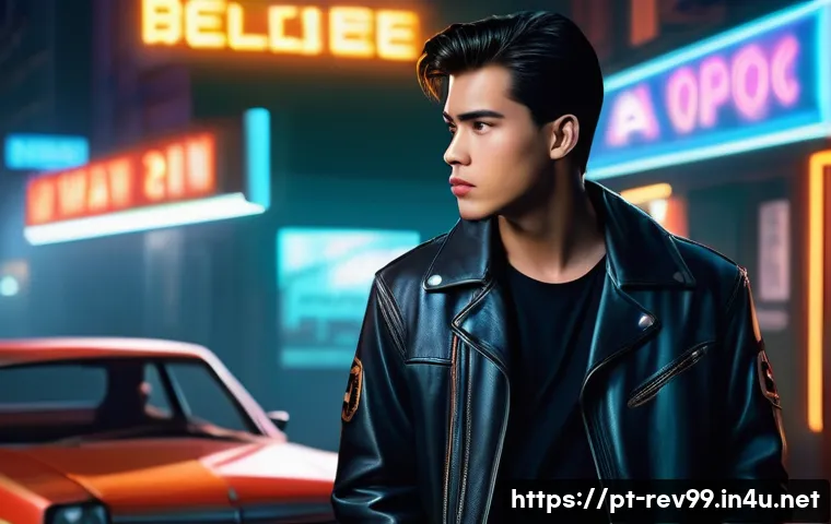 리버스 1999 개발자의 비하인드 이야기 - A mysterious 1999 urban street scene at night, blending retro pixel art style with modern lighting e...
