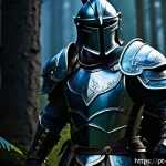 Home 19 리버스 1999 속성 특화 아이템 - A dynamic fantasy warrior character wearing the "Iron Shield" armor set, featuring a heavily reinfor...
