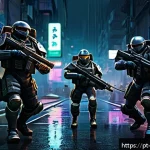 Home 18 리버스 1999 공식 가이드북 다운로드 - A dynamic scene of the Reverse:1999 game featuring a diverse team of characters in action-packed com...