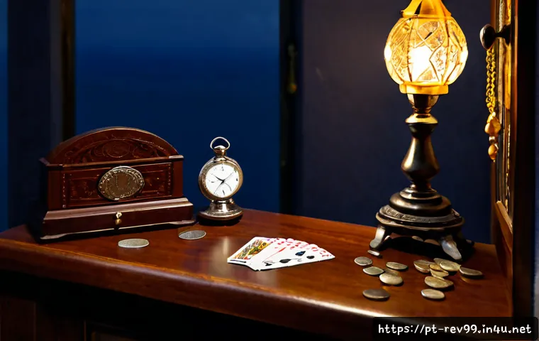 Home 17 리버스 1999 신비한 상점 아이템 - Photorealistic magical curiosity shop inspired by a time-travel fantasy game, an elegant wooden coun...